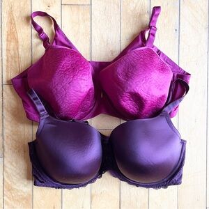 Torrid 46DD Comfort Purple Pink Slight Padding Bras – 2‑Piece Set